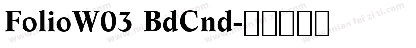 FolioW03 BdCnd字体转换